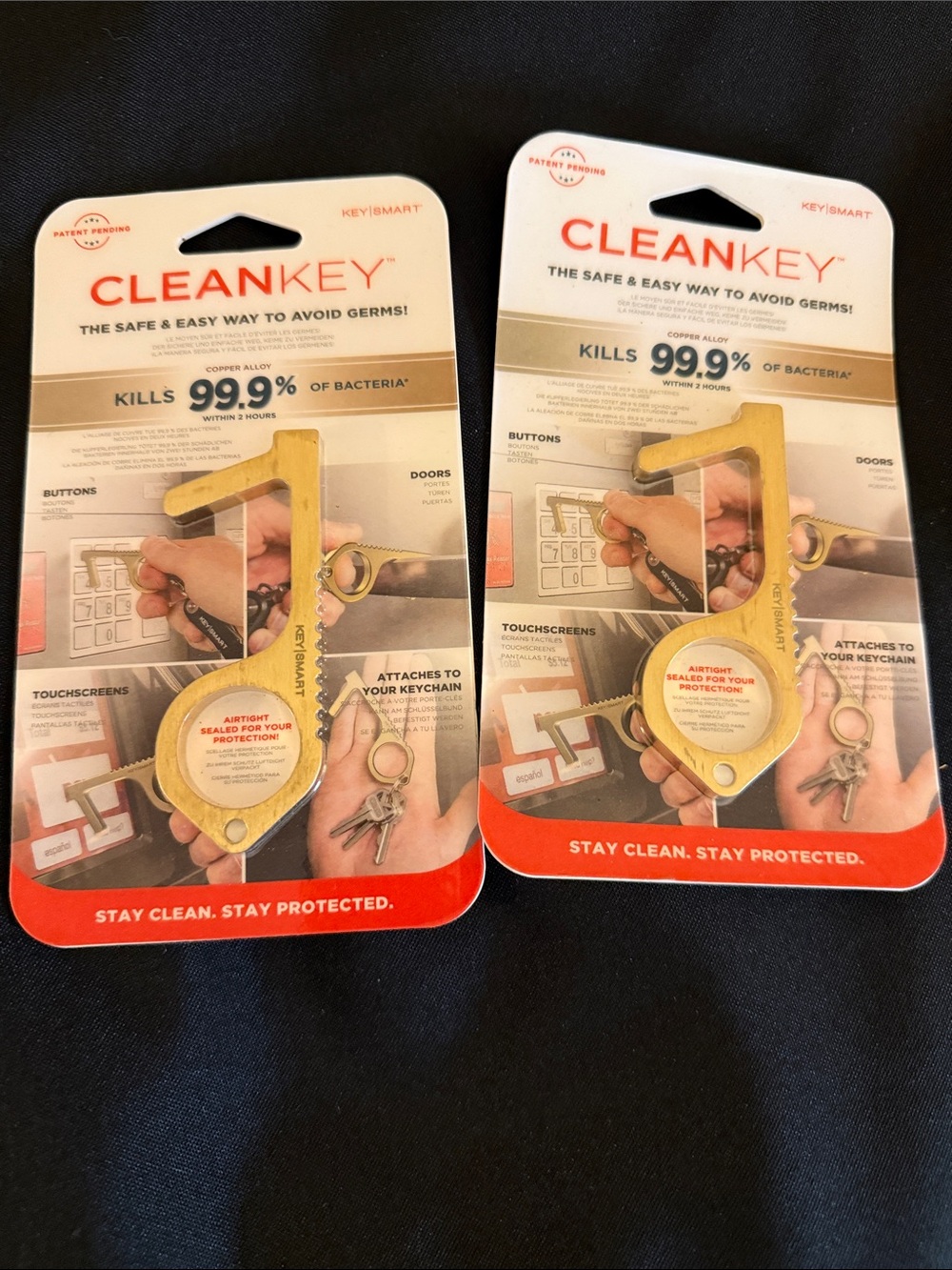 CleanKey No-Touch Door Opener & Stylus - Gold Set of 2